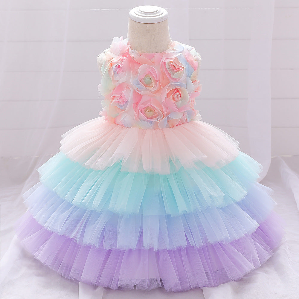 New Children Flower Girl Flower Puffy Cake Dress