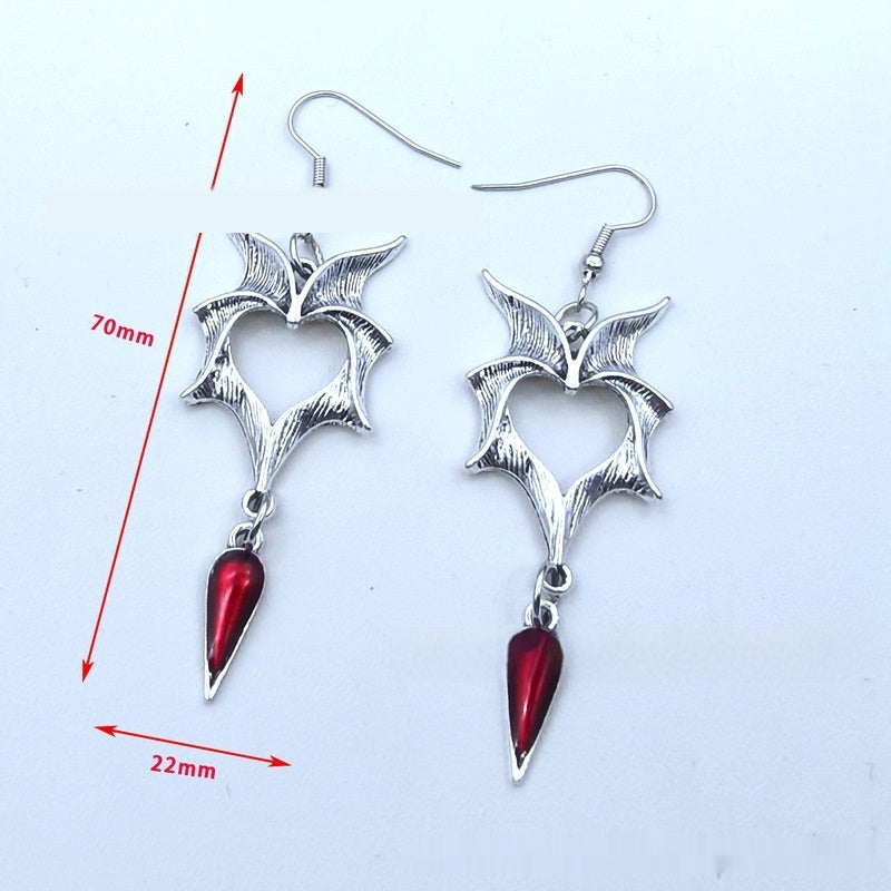 Halloween Retro Dripping Wings Bat Wings Earrings