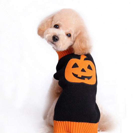 Pumpkin Sweater Dog Clothes Halloween
