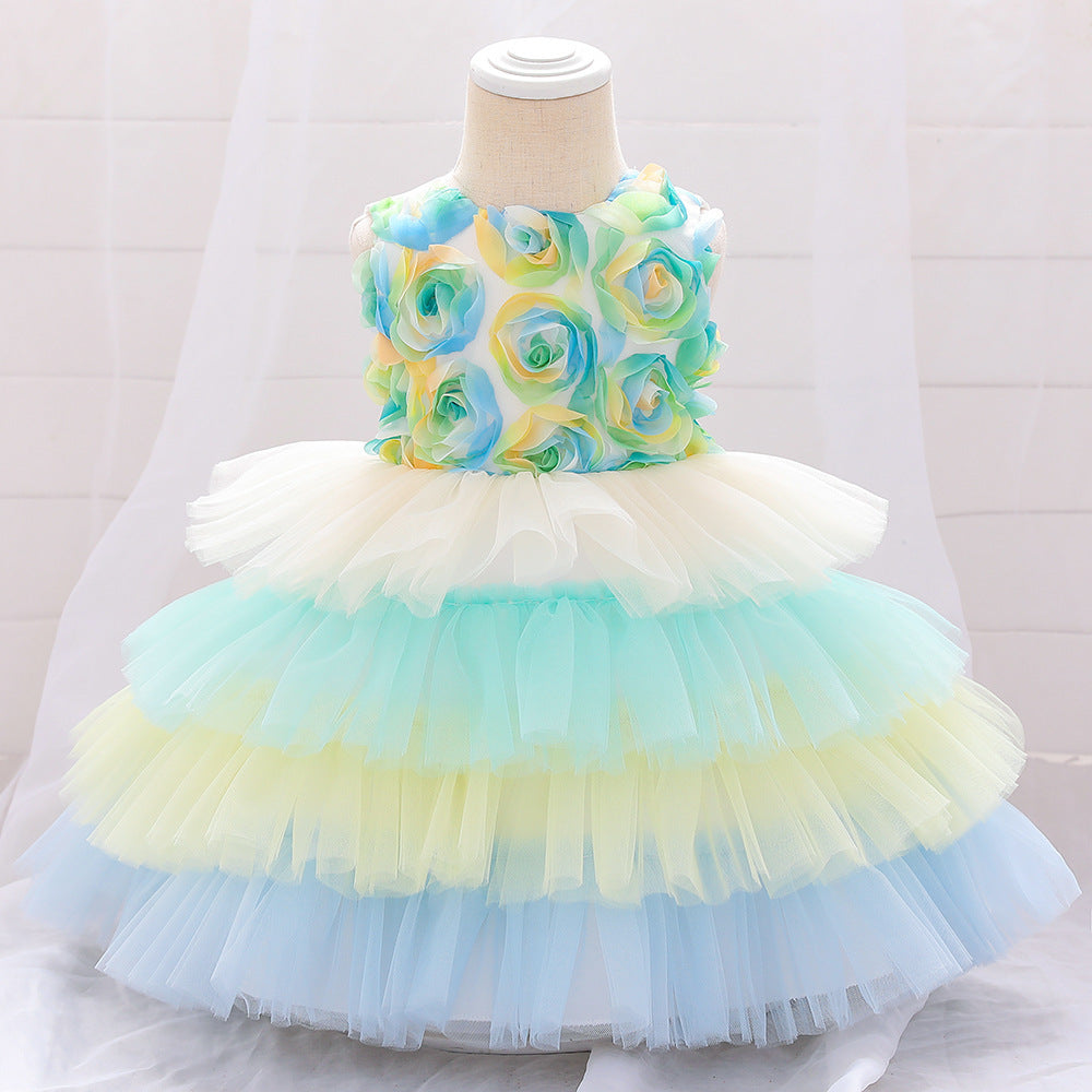 New Children Flower Girl Flower Puffy Cake Dress