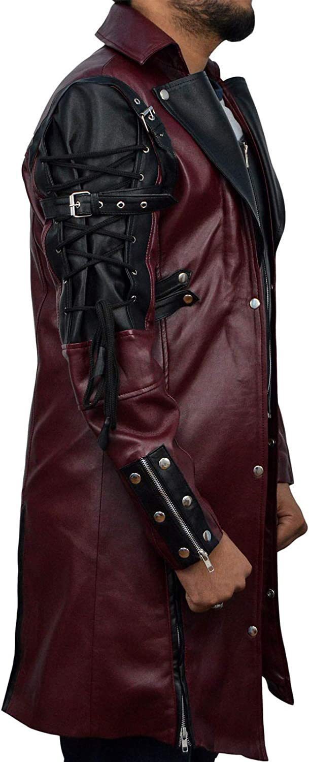 Plus Size Halloween Medieval Costume Punk Goth Style Leather Coat