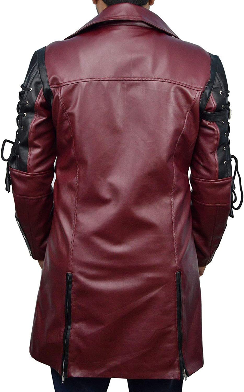 Plus Size Halloween Medieval Costume Punk Goth Style Leather Coat