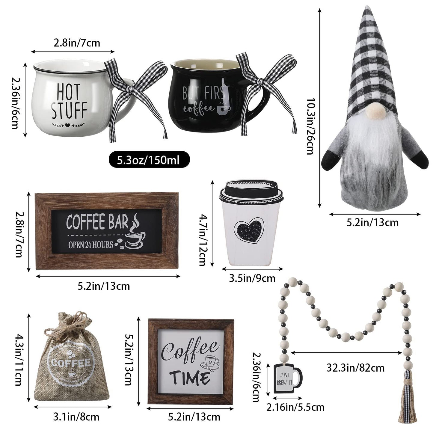 Coffee Festival Plaid Christmas Decoration Supplies