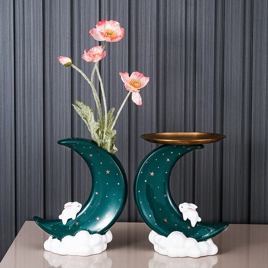 Moon Vase Decoration Living Room Flower Arrangement Light Luxury Luxury